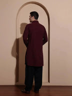 Bettino Men's Pathani Suit- Wine Colour