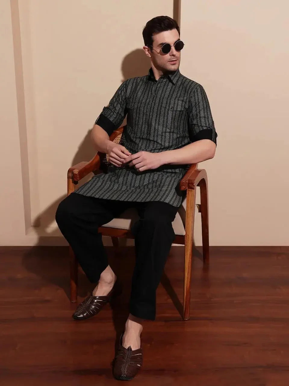 Bettino Men's Pathani Suit- Striped