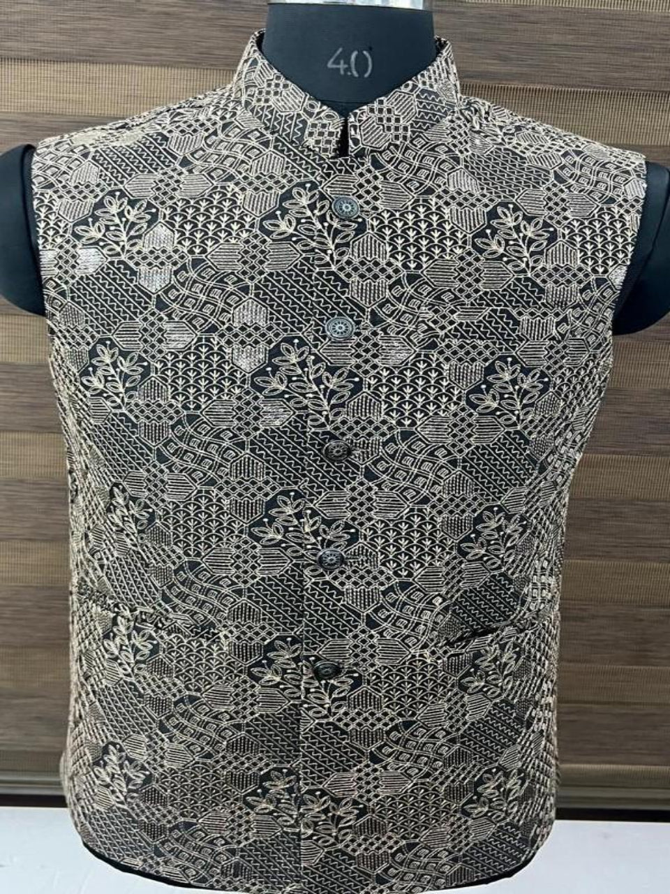 Black Embroidered Nehru Jacket