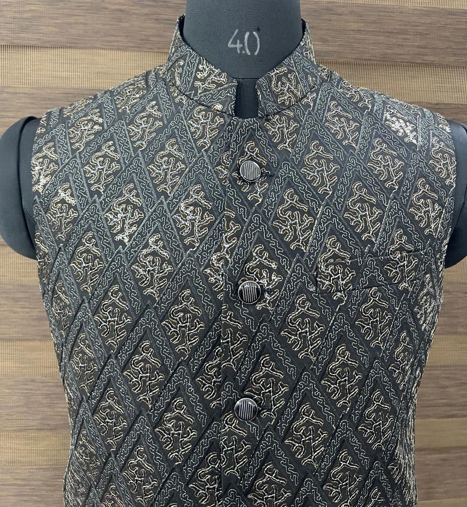 Designer Black Colour Nehru Jacket