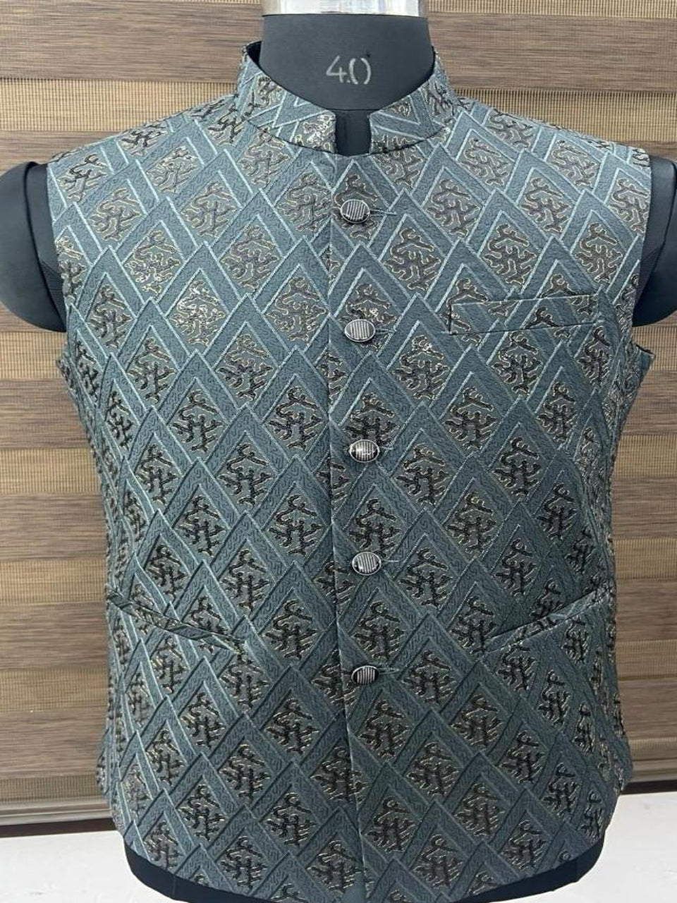 Grey Diamond Nehru Jacket