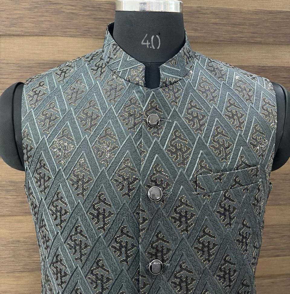 Grey Diamond Nehru Jacket