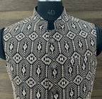Black Hexagon Design Nehru Jacket