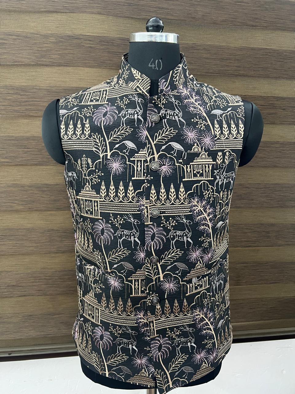 Black Heritage Nehru Jacket