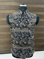 Black Heritage Nehru Jacket