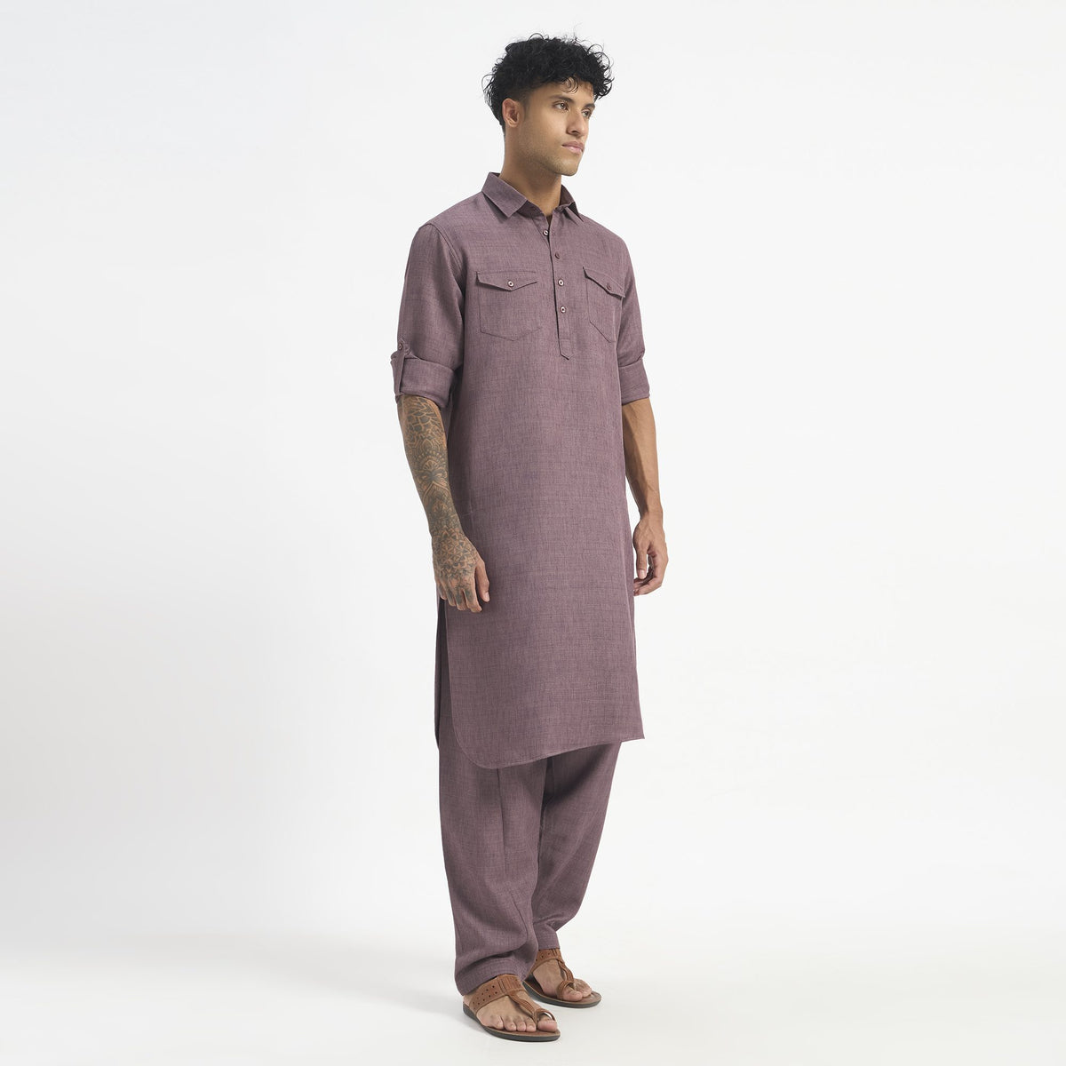 Classic Pathani Suit - Onion