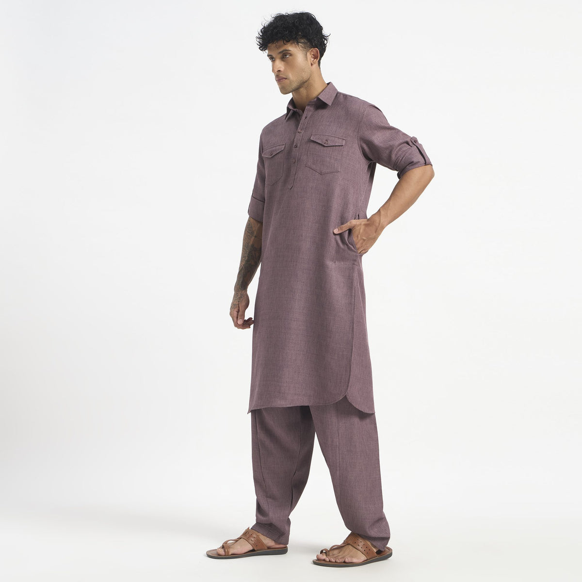 Classic Pathani Suit - Onion
