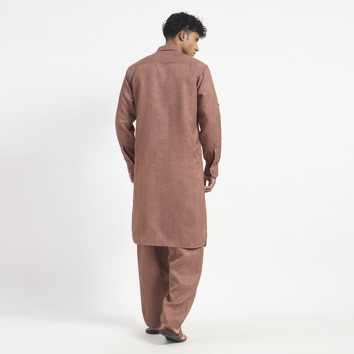 Classic Pathani Suit - Terracotta Rose