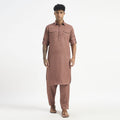 Classic Pathani Suit - Terracotta Rose