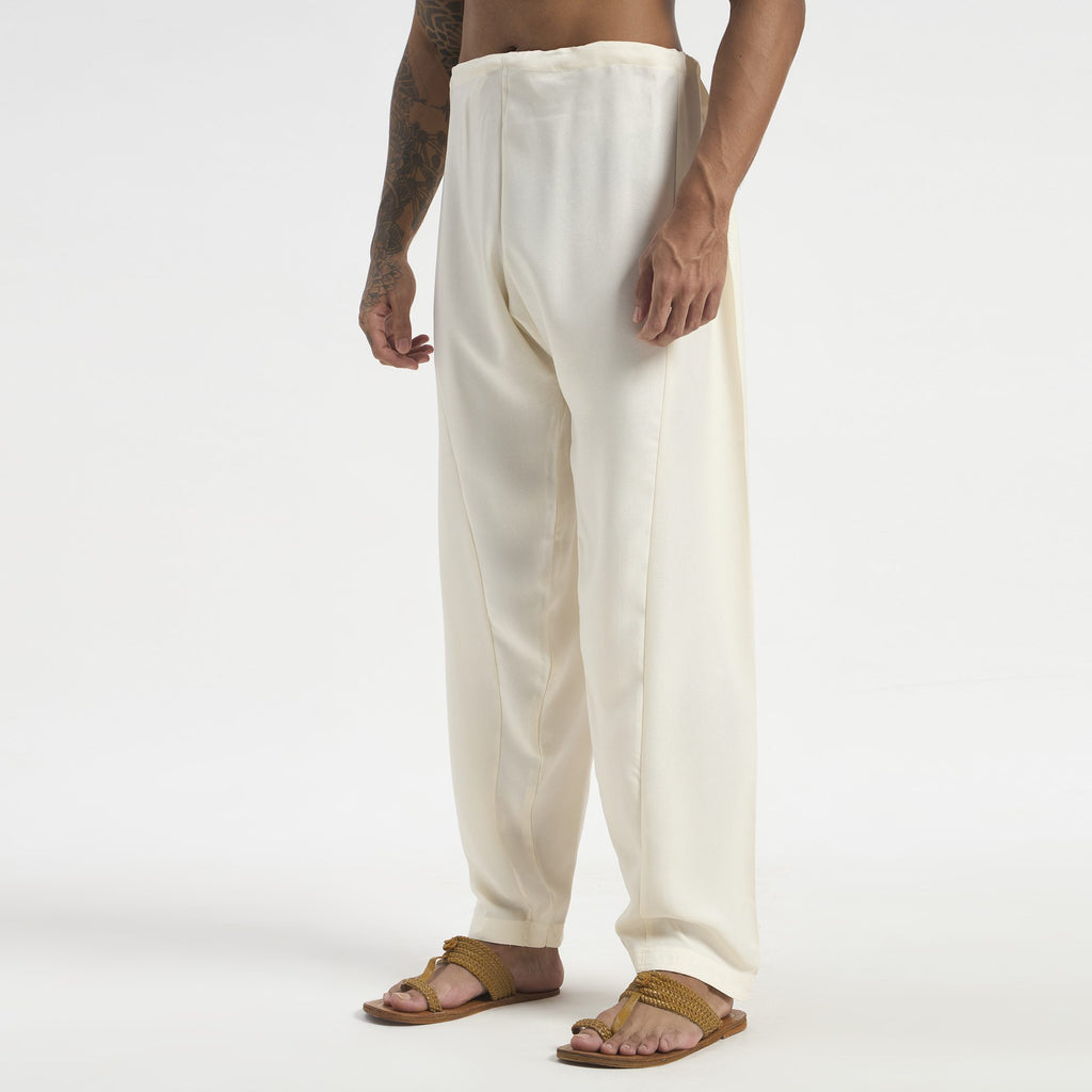Embroidered Pathani Suit - Soft Ivory