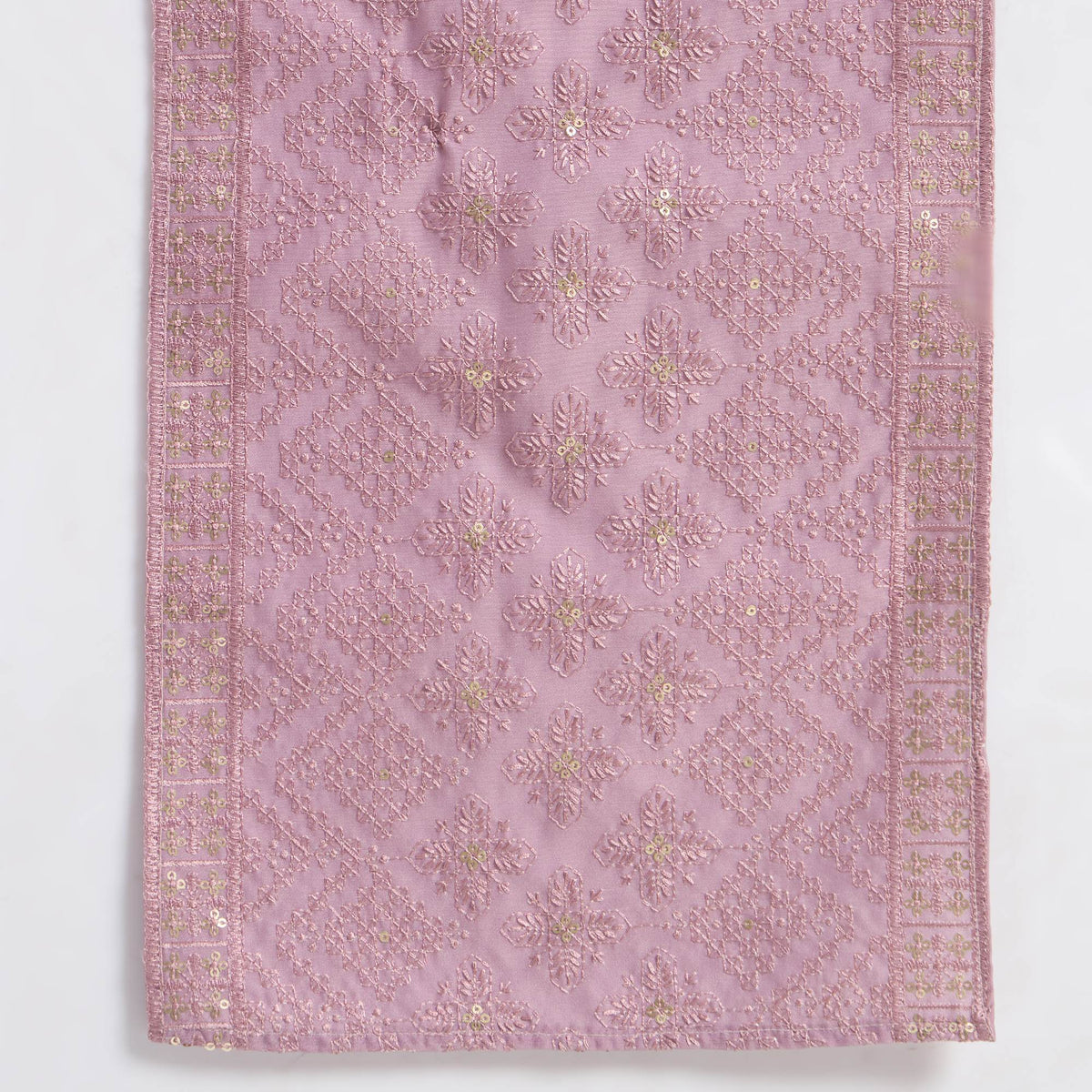 Embroidered Pathani Suit With Stole - Orchid Pink