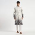 Floral Pathani Suit - Ash Grey Ombre