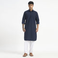 Geometric Pathani Suit - Navy Blue