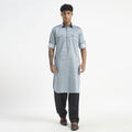 Geometric Pathani Suit - Powder Blue